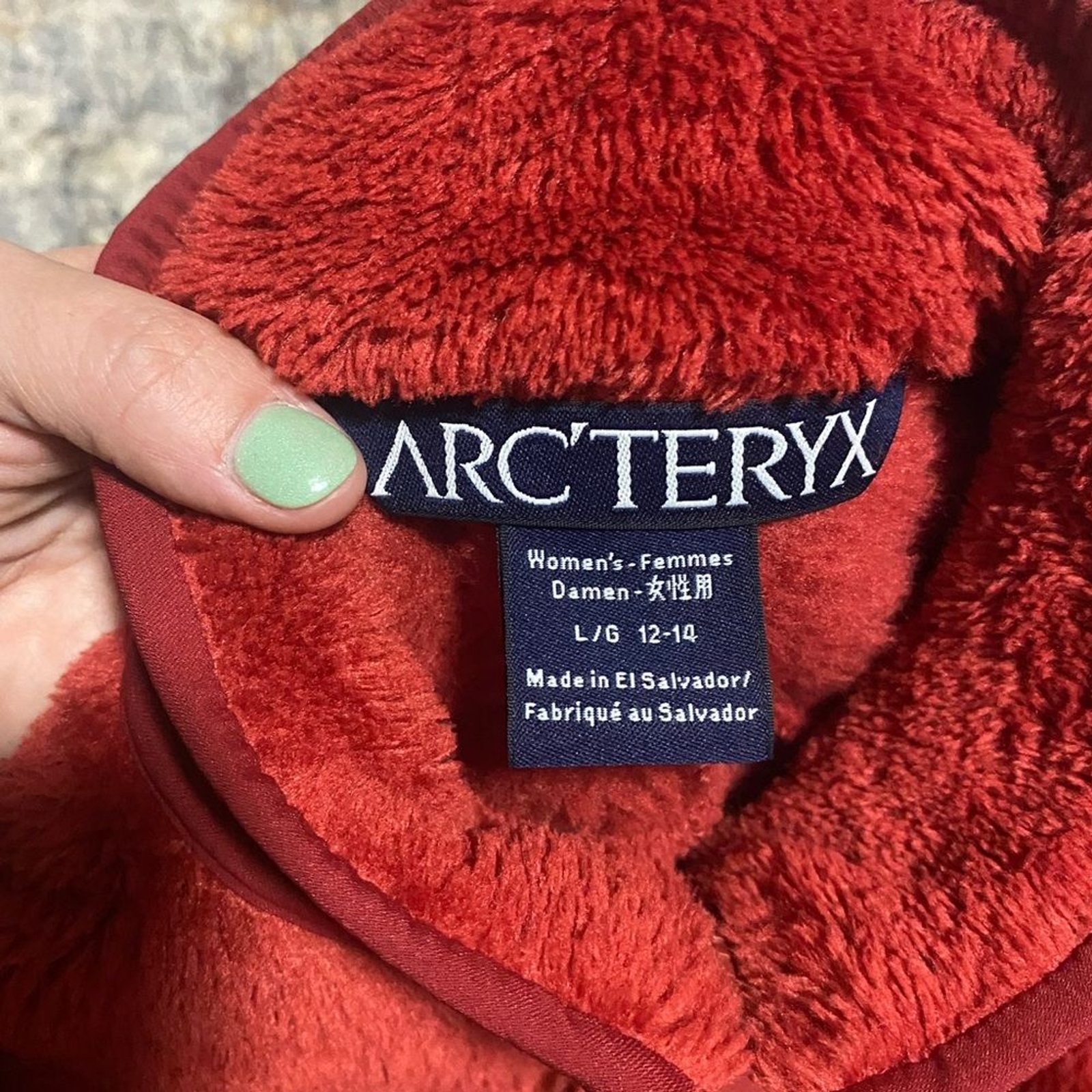 ARC'TERYX Arcteryx Delta SV Giacca Donna Pile Profondo Grande Rosso Polartec Poly Full Zip