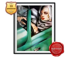 Tamara Lempicka. Bugatti. Canvas Art Wall Decor Vintage Ready to Hang Museum Art