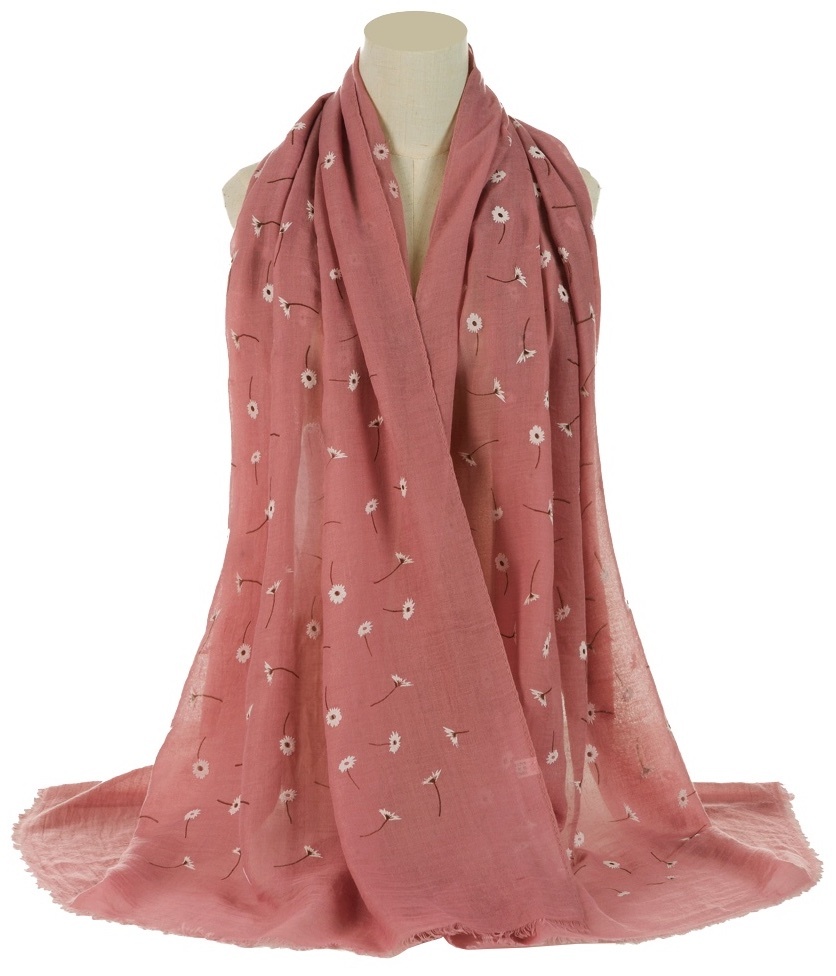 Châle Maxi Paréo Imprimé Cœurs – écharpe Enveloppante Légère En Viscose