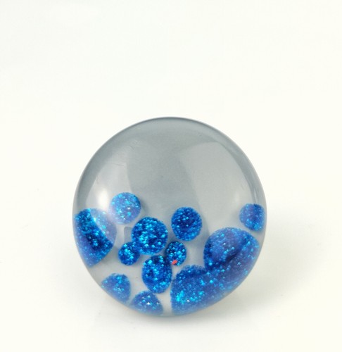 Sobral Rare Retired Urano Planet Fashion Blue Glitter Artist Made Ring Size 6.75 - Picture 4 of 6