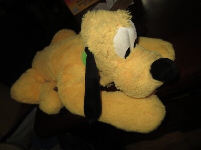 Disney Parks Pluto Plush Soft Floppy Laying Down Mickey Dog Stuffed Animal 16 