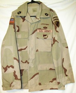 U.S. Army Desert Camouflage Lightweight Coat w/Airborne Ranger Patches-Med. Long