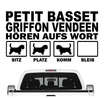 Petit Basset Griffon Vendeen hört aufs Wort Hunde Auto Aufkleber Autoaufkleber H