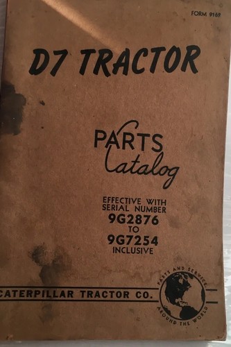 Caterpillar D7 Tractor Parts Catalog Ser# 9G2876-9G7254 1945 Vintage - Picture 12 of 12