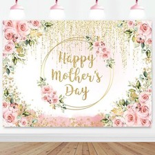 Mothers Day Backdrop 7x5ft Pink Flowers Happy Mothers Day Party Photography B...