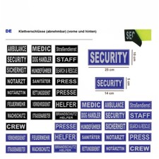 reflektierende Patch mit Klett vorne/hinten SECURITY, SICHERHEIT, EINSATZLEITER