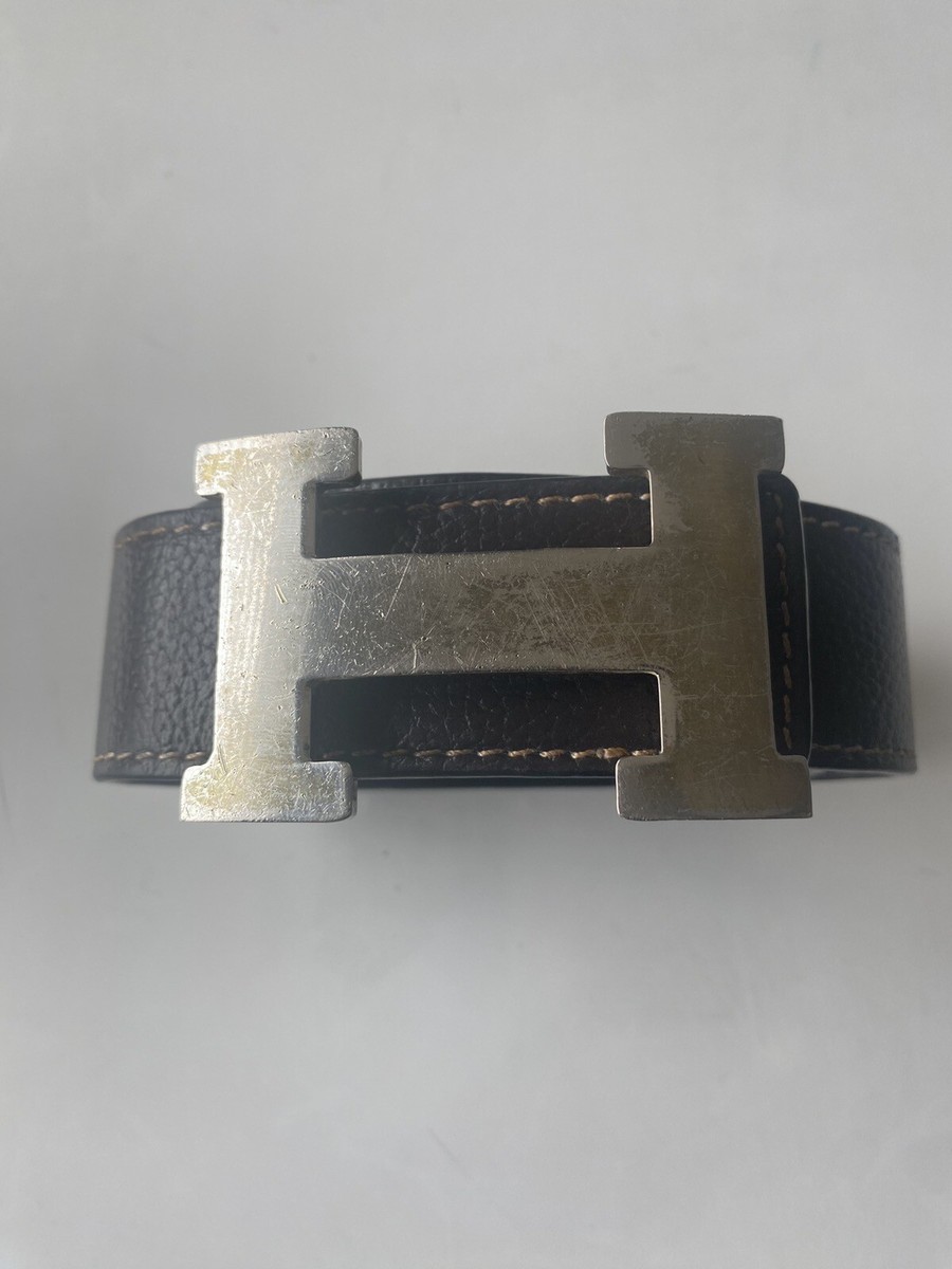 MENS AUTHENTIC HERMES BLACK/ BROWN UNISEX REVERSIBLE BELT SIZE 34