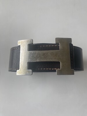 MENS AUTHENTIC HERMES BLACK/ BROWN UNISEX REVERSIBLE BELT SIZE 34