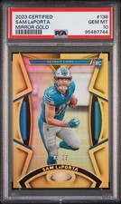 2023 PANINI CERTIFIED SAM LAPORTA,   MIRROR GOLD /25 RC,   PSA 10,   EXQUISITE!!