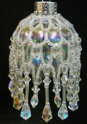 PATTERN ONLY Beaded Christmas Ornament Cover Holiday Original ''Icicles''