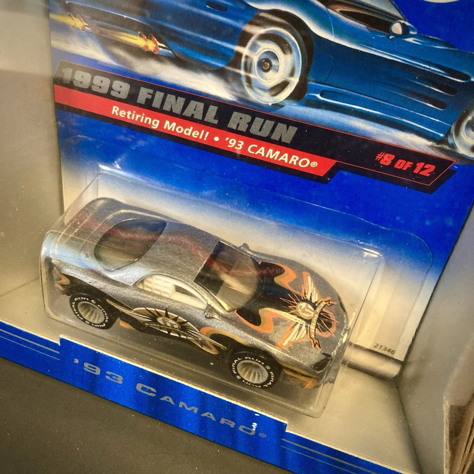 Hot Wheels 1999 Final Run Retiring Model 93 Camaro #8 of 12 New In Package Rare - Image 2 of 4