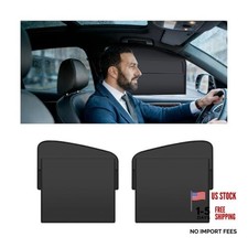 2PCS Car Window Shades, Magnetic Double Layer Side Window Sun Shade Front Side