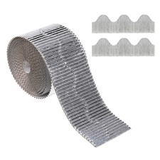 3.9Inch x 49.2ft Bulletin Board Border Scalloped Trim for Classroom Decor Silver