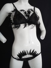 Super Rare  Amazing VTG 70s DARLING BODY FASHIONS Top/Bottom Feathers Costume S