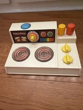 Vintage VTG FISHER PRICE MAGIC GLOW play BURNER STOVE TOP, SALT  PEPPER SHAKERS