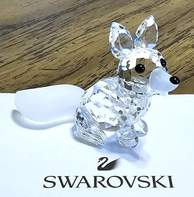   Swarovski Crystal  Woodland Friends  Small Sitting Fox Figurine, Frosted, Box
