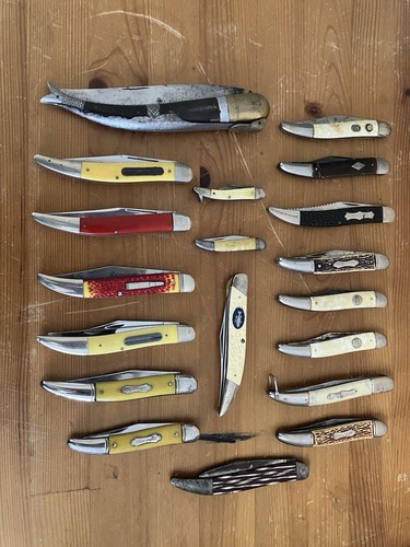 Old Vintage Knife Mixed Lot Folding Pocketknives Case And Others