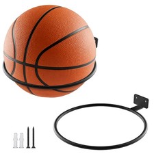 2 Pack Wall Mounted Basketball Holder Storage Display Metal Rack Space Saver