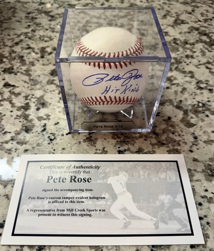 Pete Rose Signed Baseball Hit King With Authenticity