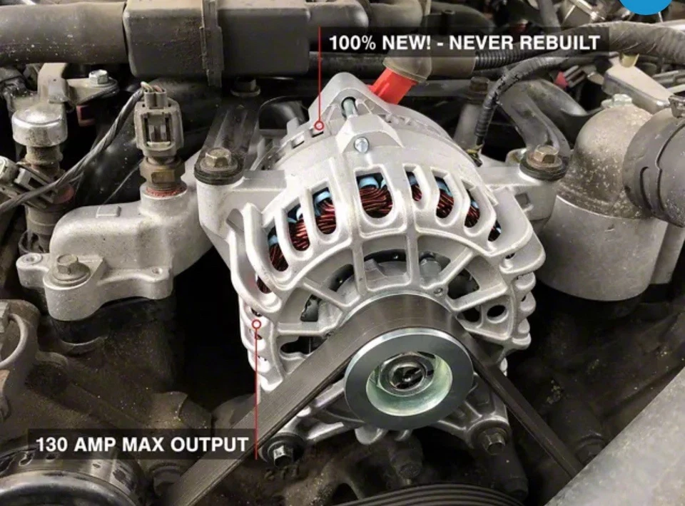 Генератор переменного тока SR Performance; 130 А Подходит для Mustang GT 1999-04 годов выпуска - Изображение 2 из 4