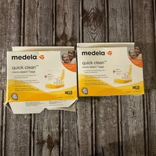 2 C4 Medela Breast Feed Quick Clean Micro-steam Bags 9 Count 100 Uses