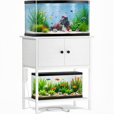 20-29-30 Gallon Fish Tank Stand with Power Outlets, Metal Frame Aquarium Stand