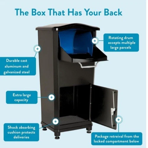 Architectural Mailboxes Cast Aluminum Elephantrunk Parcel Drop Box with Drum - Image 4 of 4