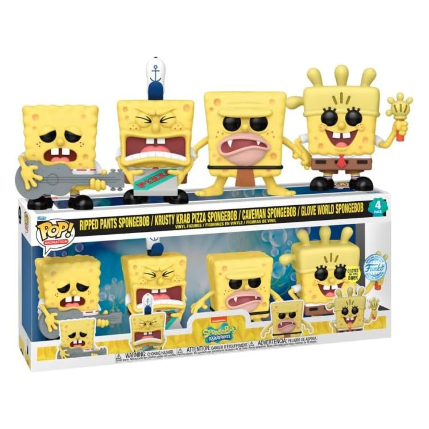 Funko Pop ! Ripped Pants / Krusty Krab Pizza / Caveman / Glove World Spongebob (