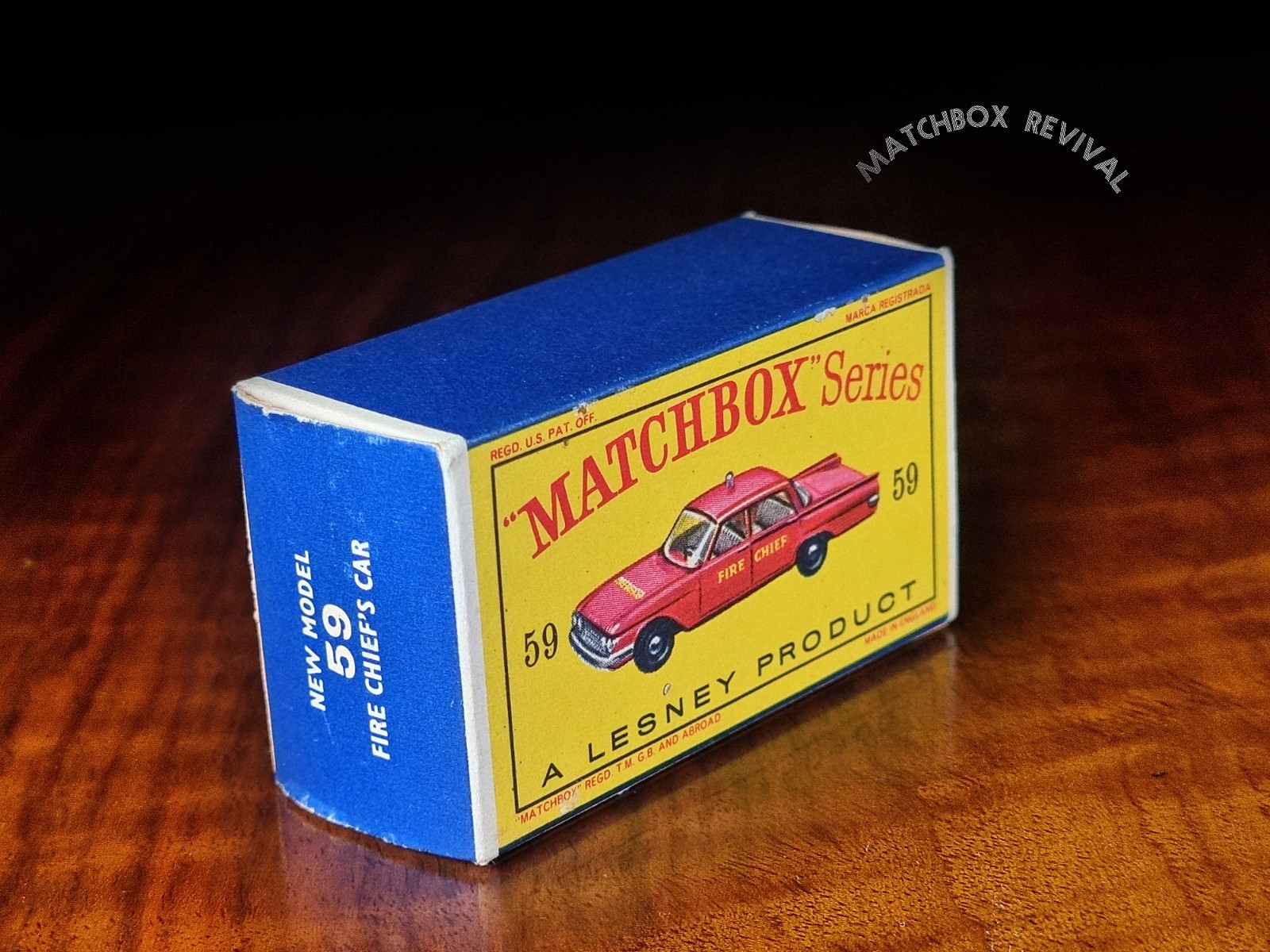 Vintage Lesney Matchbox No.59b Ford Fairlane Fire Chief's
