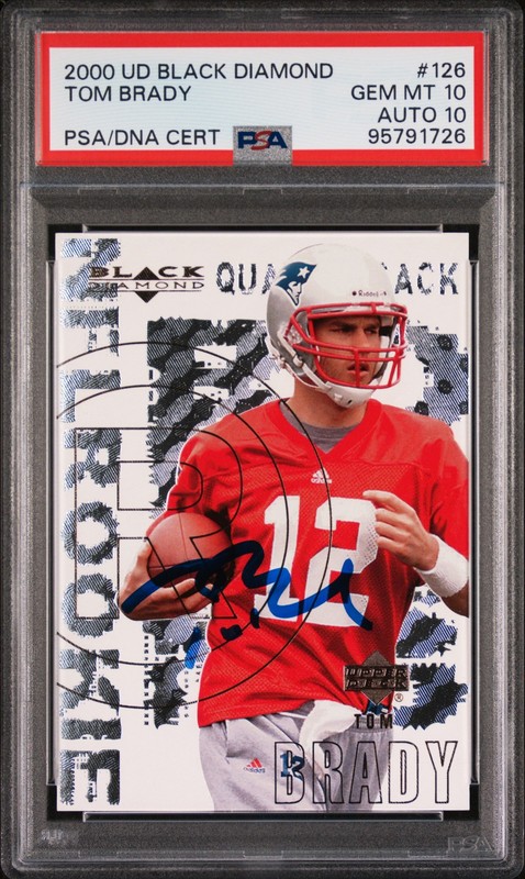 2000 UPPER DECK BLACK DIAMOND #126 TOM BRADY ROOKIE RC PSA 10 AUTO 10