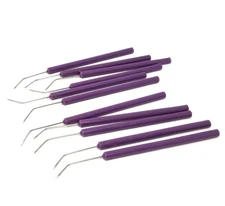 Lab Dissecting Teasing Needles with Plastic Handles Angled Pins 12/Pack - Purple