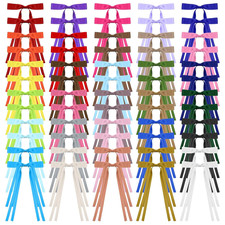 60Pcs Hair Bow Clips with Long Ribbons