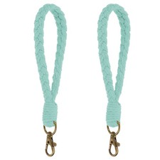 2 Pcs Handmade Bracelet Keychain for Travel Concerts, Light Blue