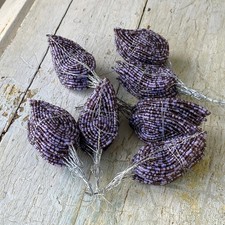 Vintage French beaded flowers petals micro beads