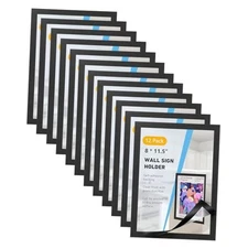  12 Pack Magnetic Sign Holder, Frames for Document 8 x 11.5 12 Pack Black