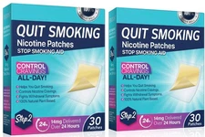 2 pack Step 2 Quit Smoking Patches, 14mg Stop Smoking Aids Patches, 30 Count