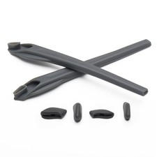 Silicone Kit Replacement Ear Socks  Nose Pieces For-Oakley Flak 2.0 XL -Grey