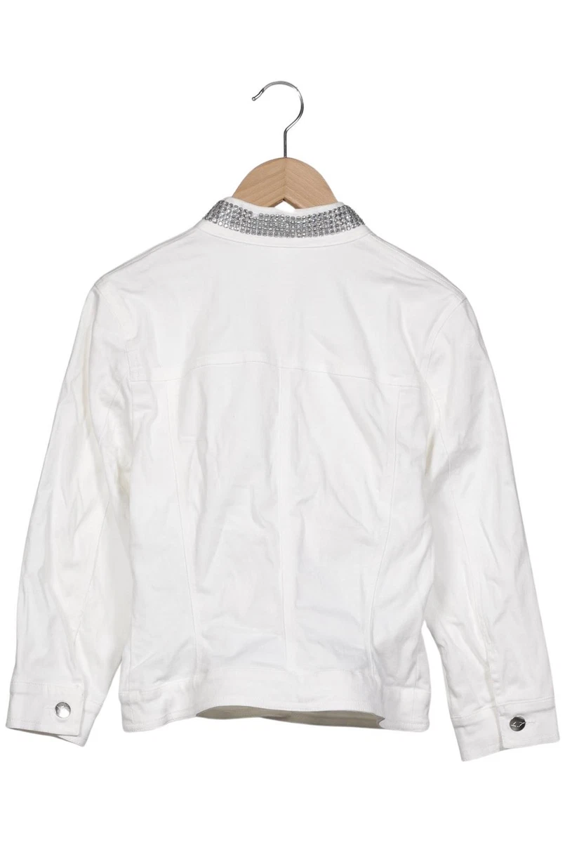 APART Jacke Damen Anorak Jacket Kurzmantel Gr. S Baumwolle Weiß #726w965