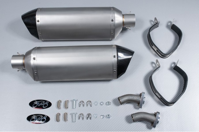 Silencieux moto AVDB en aluminium 51mm double sortie d'échappement universelle