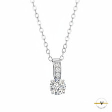 COLLANA DONNA RAGAZZA PUNTO LUCE ARGENTO 925 ZIRCONI COLORE DIAMANTE REGALO