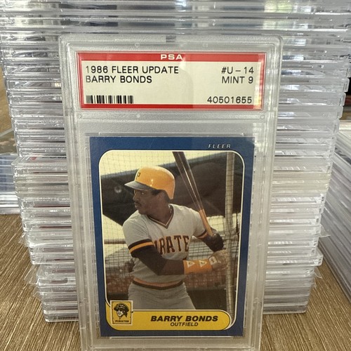 1986 Fleer Update Barry Bonds Rookie RC #U-14 PSA 9 Mint Pittsburgh Pirates