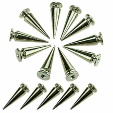 10 X 26mm Silver Spots Cone Screw Metal Studs Leathercraft Rivet Bullet Spikes