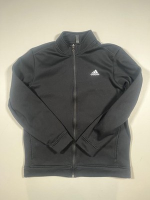 Adidas Golf Jacket Mens Large Black Full Zip Fleece Mock Neck Athletic