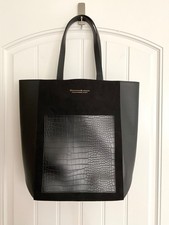 Donna Karan Cashmere Mist Large Black Tote Shoulder Bag w/ Front Pocket NWOT