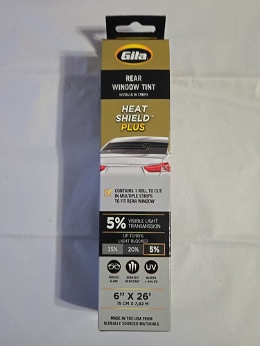 Gila Heat Shield Plus 20% VLT Rear Window Tint 6"x26' NEW