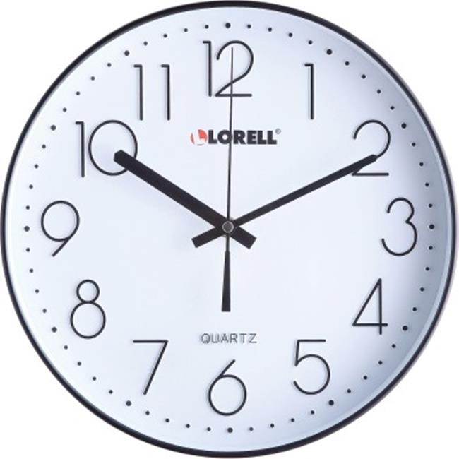 Lorell LLR61011 12 in. Quiet Wall Clock Black