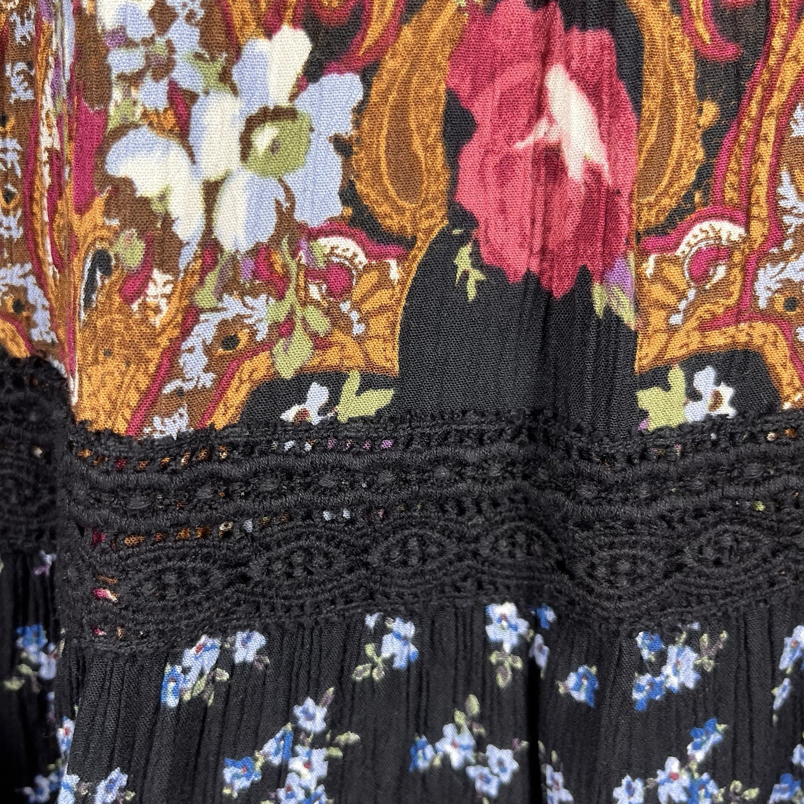 Coldwater Creek Black Floral Lace Boho Career Ray… - image 10