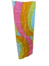 Vintage Vera Neumann Silk Scarf 15"x44" Multicolor Abstract Design Made In Japan