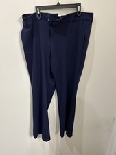 Ava  Viv Navy Stretch Straight Leg Pants Women's 20 W