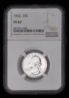 1962 Washington Proof Quarter Dollar. NGC PF 67. Philadelphia Mint. Silver.
